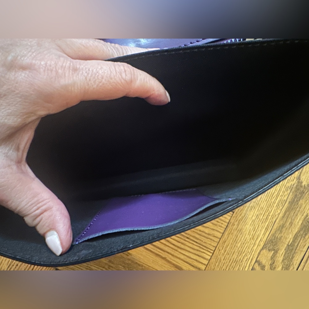 Purple Borse in Pelle Italian Leather Crossbody Purse - Picture 11 of 13